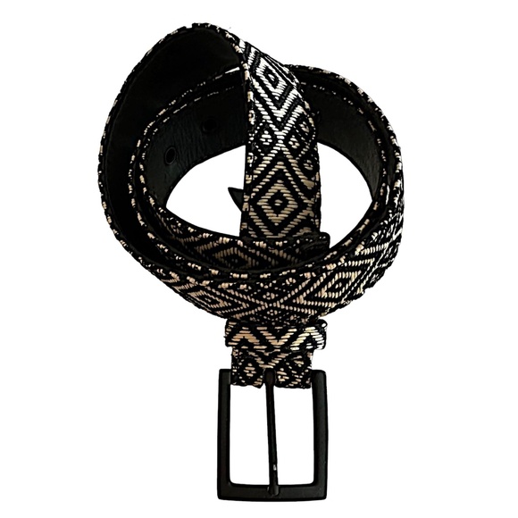 OSKLEN Women’s Fabric Leather Belt Size 34(M) Geometric Hand Woven main image 5